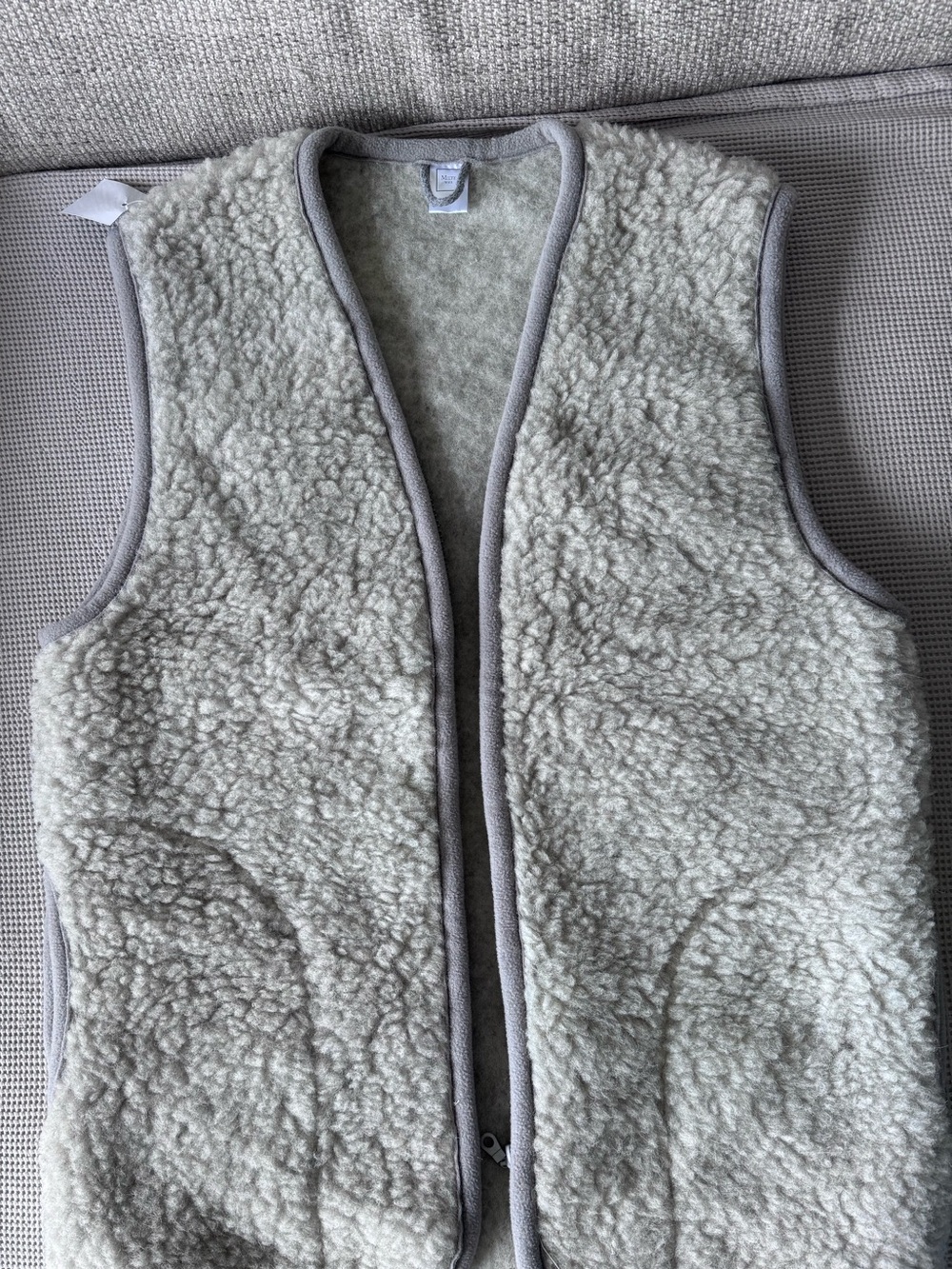 100% merino piled wool vest